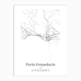 Porto Empedocle,Italy Minimalist Map Art Print