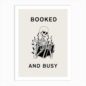 Booked and Busy | Vintage Retro Reading Bookish 1 Art Print