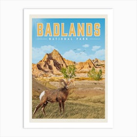 Badlands Travel Poster Art Print