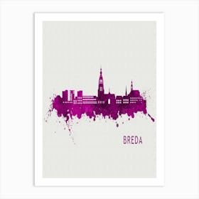 Breda Netherlands City Purple Art Print