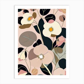 Wild Rose Wildflower Modern Muted Colours 1 Art Print