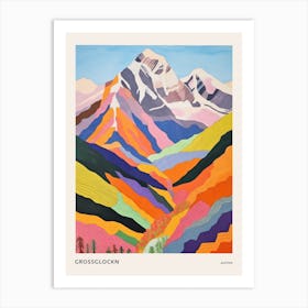 Grossglockn Austria 2 Colourful Mountain Illustration Poster Art Print