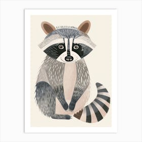 Charming Nursery Kids Animals Raccoon 1 Art Print