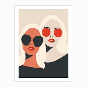 Two Women In Sunglasses 8 Art Print