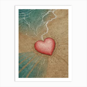 Heart On The Beach 5 Art Print