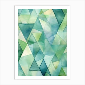 Abstract Watercolor Triangles 2 Art Print