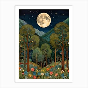 William Morris Moonlight In The Forest 29 Art Print