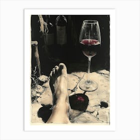 Wine Glass And A Foot Art Print