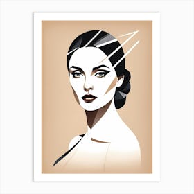 Minimalism Geometric Woman Portrait Pop Art (26) Art Print