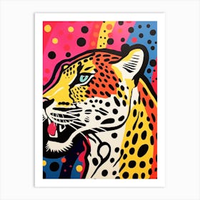 Leopard Pop Art Polka Dots Art Print