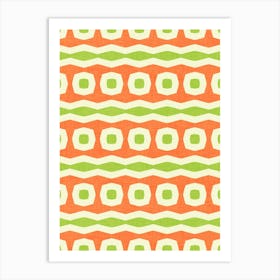 Modern Geometric Waves In Citrus Grove Art Print