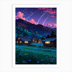 Night Sky Anime aesthetic 55 Art Print