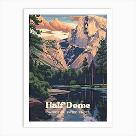 Half Dome California Hiking Travel Art Art Print