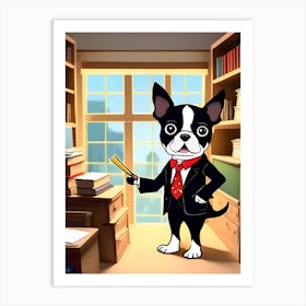 Boston Terrier-Reimagined 90 Art Print