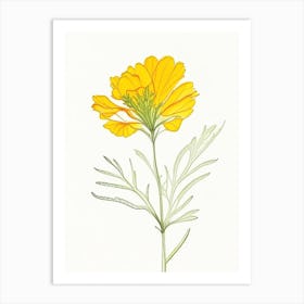 Marigold Leaf Illustration 2 Art Print
