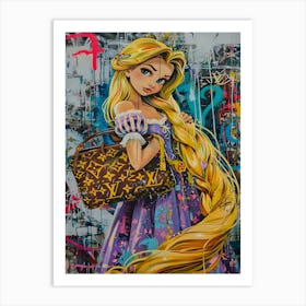 Pop art Rapunzel Princess Fahsion Art Print