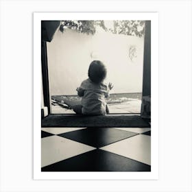 Baby Boy Looking Out The Window Art Print
