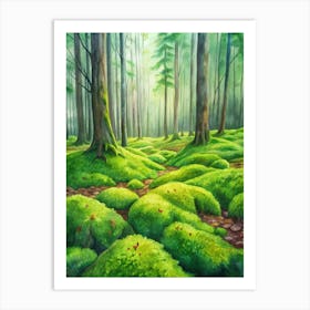 5 Vivid Green Moss Carpeting Forest Floors Art Print