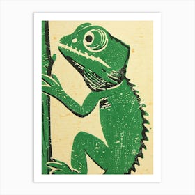 Green Fischers Chameleon Bold Block 3 Art Print