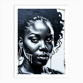 Graffiti Mural Of Beautiful Black Woman 35 Art Print