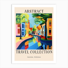 Abstract Travel Collection Poster Amsterdam Netherlands 2 Art Print