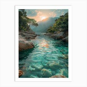 Sunset At The Lake Art Print