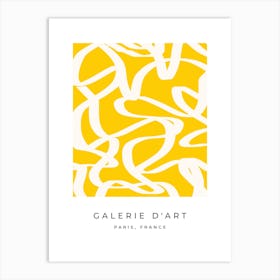 Abstract Line Yellow Art Print