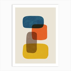Mid Century Colorful Abstract 3 Art Print