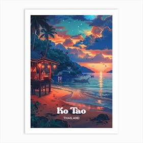 Ko Tao Thailand Beautiful Travel Art Art Print