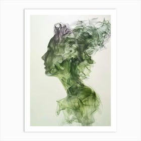 Smoke Portrait Of A Woman 6 Art Print