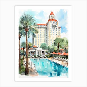 The Waldorf Astoria Orlando   Orlando, Florida   Resort Storybook Illustration 3 Art Print