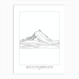 Mount Washington Usa Line Drawing 7 Poster Art Print