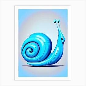 Full Body Snail Blue 2 Pop Art Art Print