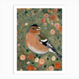 Chaffinch in style of Klimt Art Print