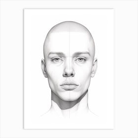 Detailed Portrait Illustration Realistic Art Print