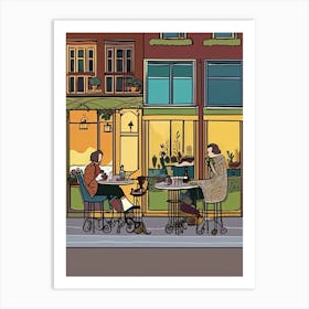 Coffee Shop Illustration Art Print