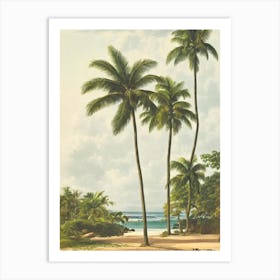 Pigeon Point Beach Tobago Vintage Art Print