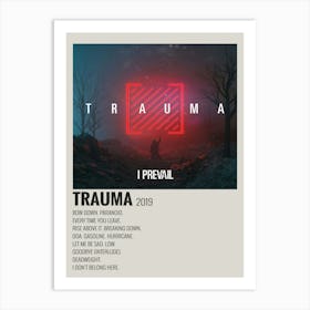 I Prevail Trauma 2019 Poster Art Print