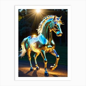 Golden Horse Art Print