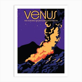 Venus Space science travel poster. Art Print