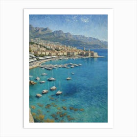 Seaside Tranquility in Greece Timeless Beauty of the Aegean Art Print