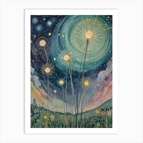 Sparklers in the Night Garden Art Print