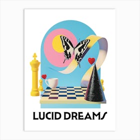 Lucid Dreams 3d Graphic Wall Art Vintage Unique Eclectic Art Print