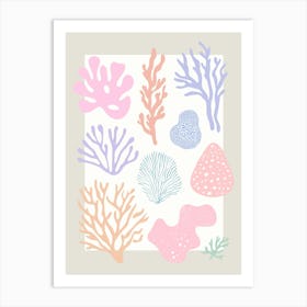 Pastel Corals Art Print