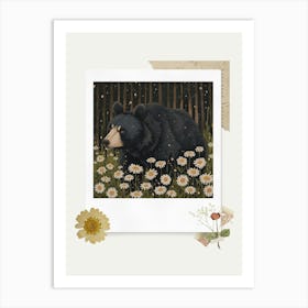 Scrapbook Black Bear Fairycore Painting 1 Art Print