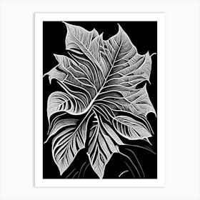 Achiote Leaf Linocut 2 Art Print