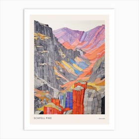 Scafell Pike England 2 Colourful Mountain Illustration Poster Art Print