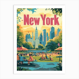 Aihrgdesign A 1970s Inspired Travel Poster For New York 3 Art Print