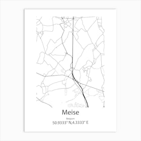 Meise,Belgium Minimalist Map Art Print