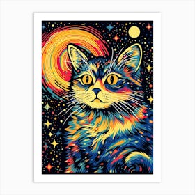 Nebula Clawmatrix, Psychedelic Cats series Art Print